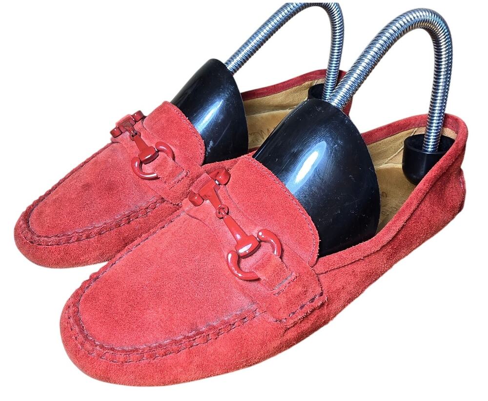 Patricia Green A Mano Deep Red Suede Brazilian Horsebit Professional Loafer 7 M